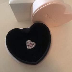 Pandora Pave Pink Heart Shaped Charm